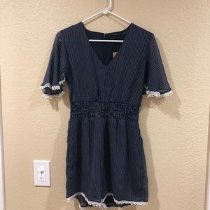 Cotton on navy and white striped romper jumpsuit